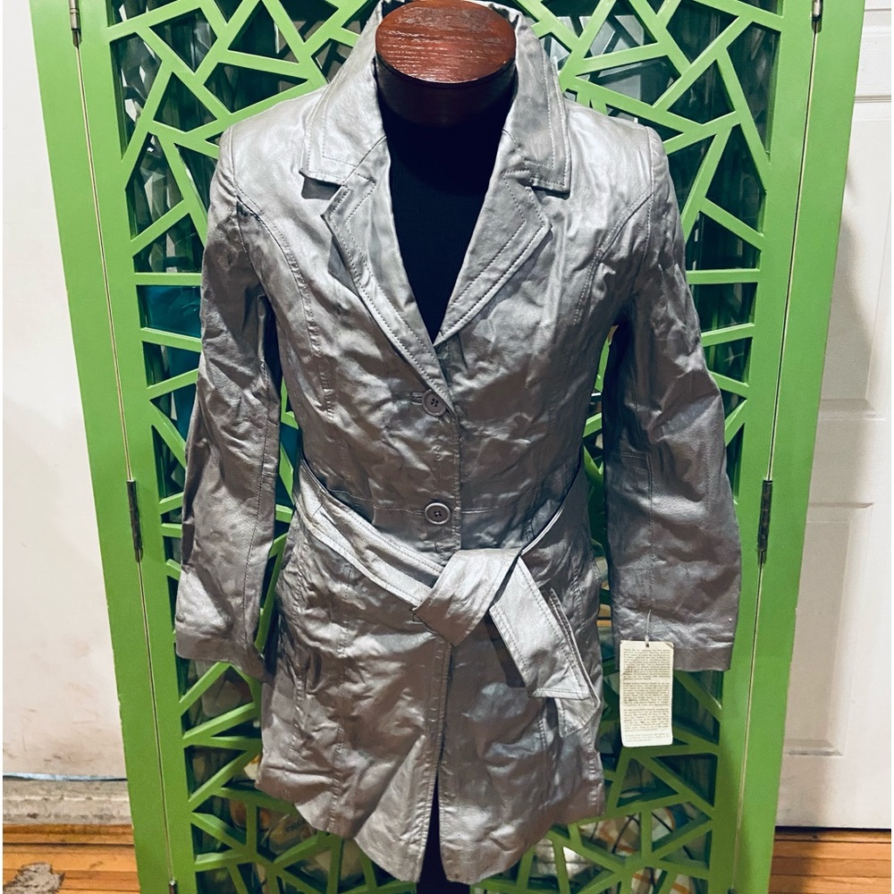 metrostyle NEW! vintage silver leather jacket